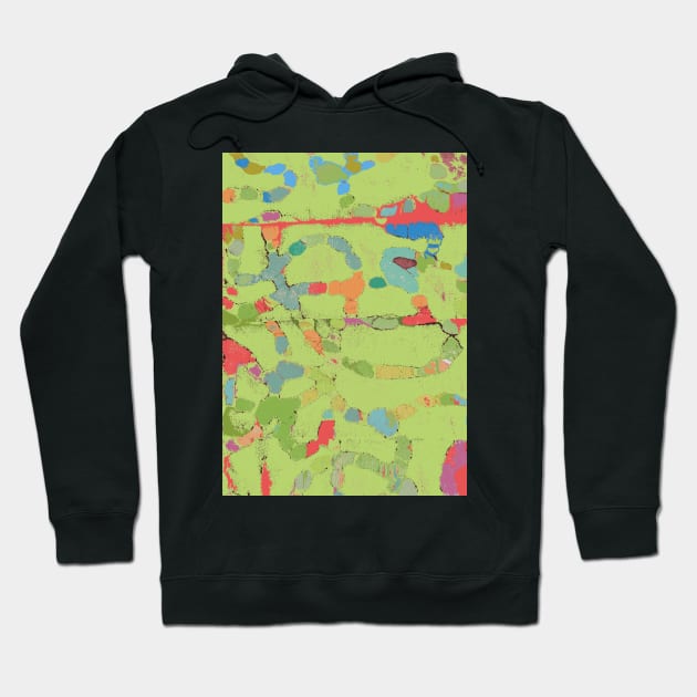 Snails on Parade fabric art in lime green Hoodie by djrunnels